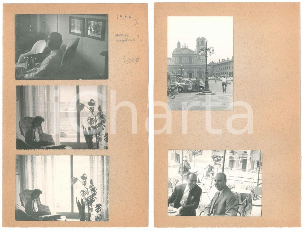 Fotografia d epoca originale 1962 VIGEVANO Aperitivo in Piazza Ducale  5 provini fotografici 16x25 cm 1