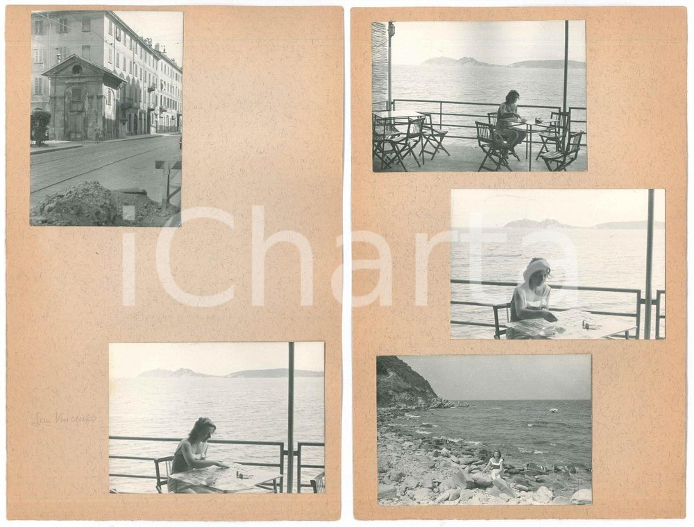 Fotografia d epoca originale 1962 SAN VINCENZO LI Pranzo in riva al mare  5 provini fotografici 1