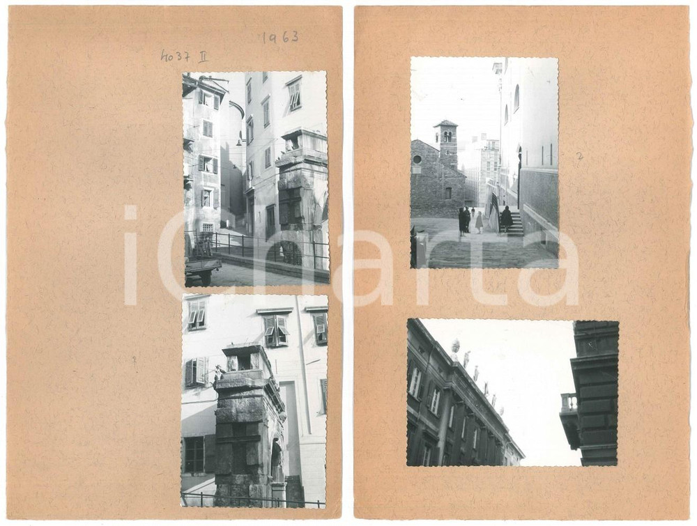 Fotografia d epoca originale 1963 TRIESTE Basilica di San Silvestro e Palazzo CARCIOTTI  4 fotografie 10x7 1
