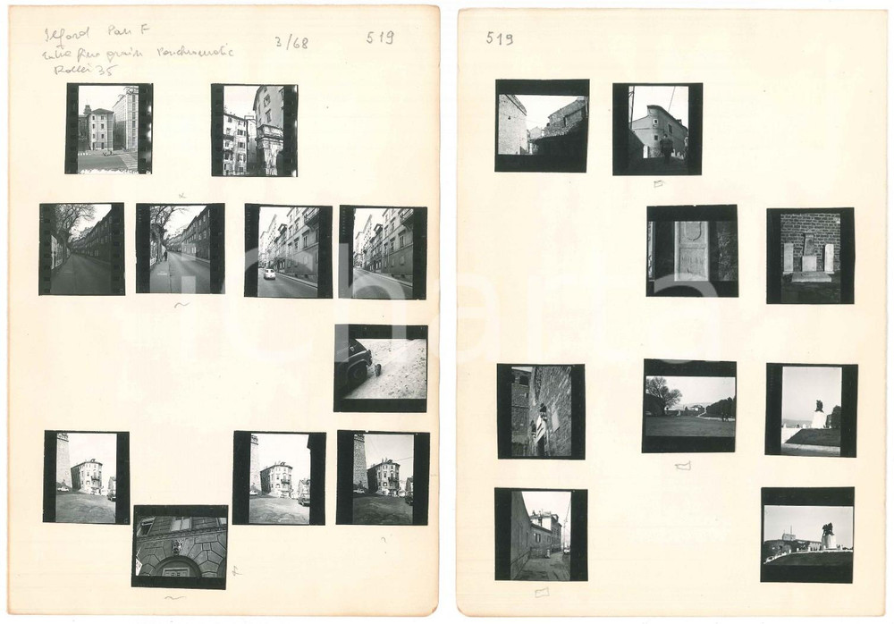 Fotografia d epoca originale 1950 TRIESTE Arco di Riccardo e Casa rotonda PANCERA  20 provini 3x4 cm 1