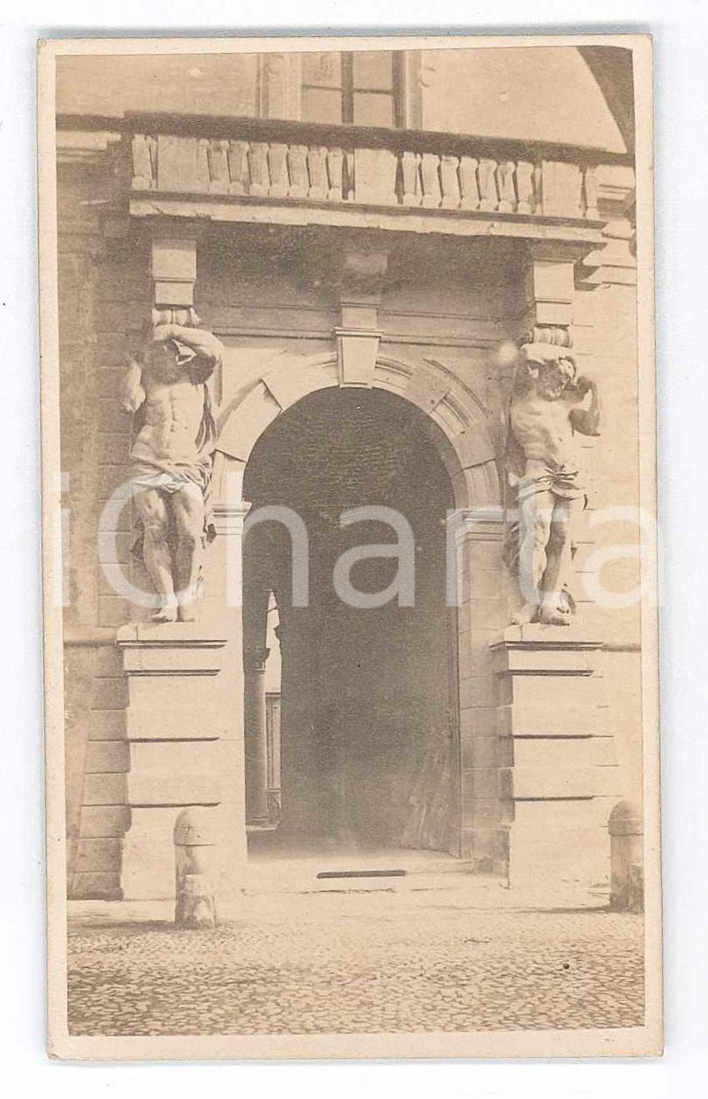 1870 ca ROMA - Telamoni del Palazzo Bargellini  - Foto VINTAGE CDV
