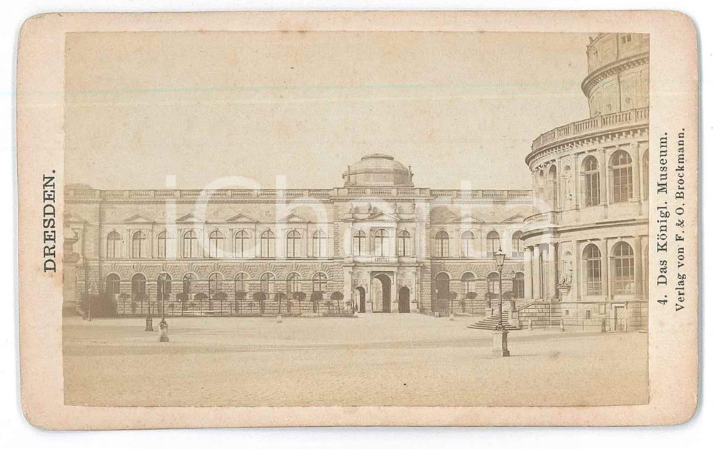 Fotografia d epoca originale 1871 DRESDEN D Das KÃ¶niglichen Museum  Photo F. & O. BROCKMANN 10x6 cm 1