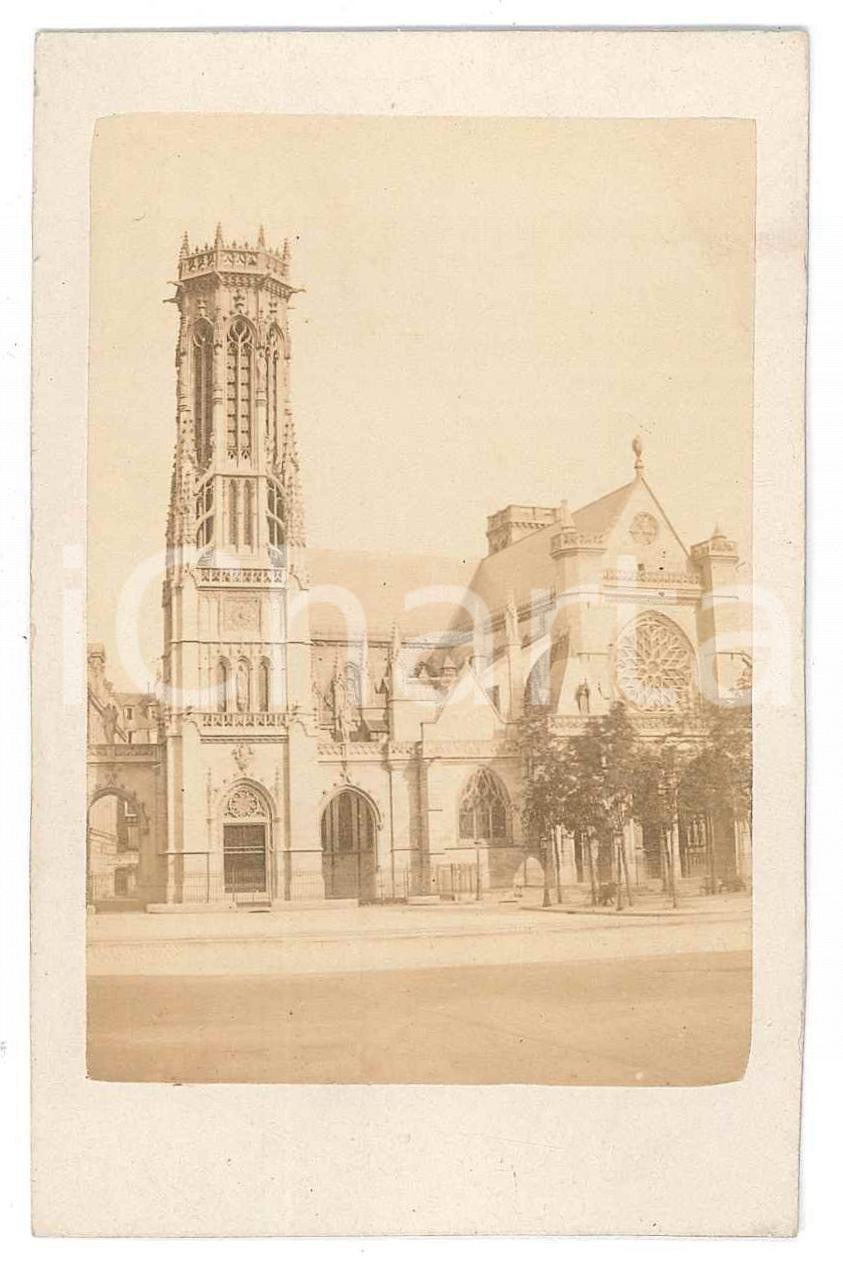 Fotografia d epoca originale 1870 ca PARIS Eglise de SaintGermainl Auxerrois  Photo CDV 1
