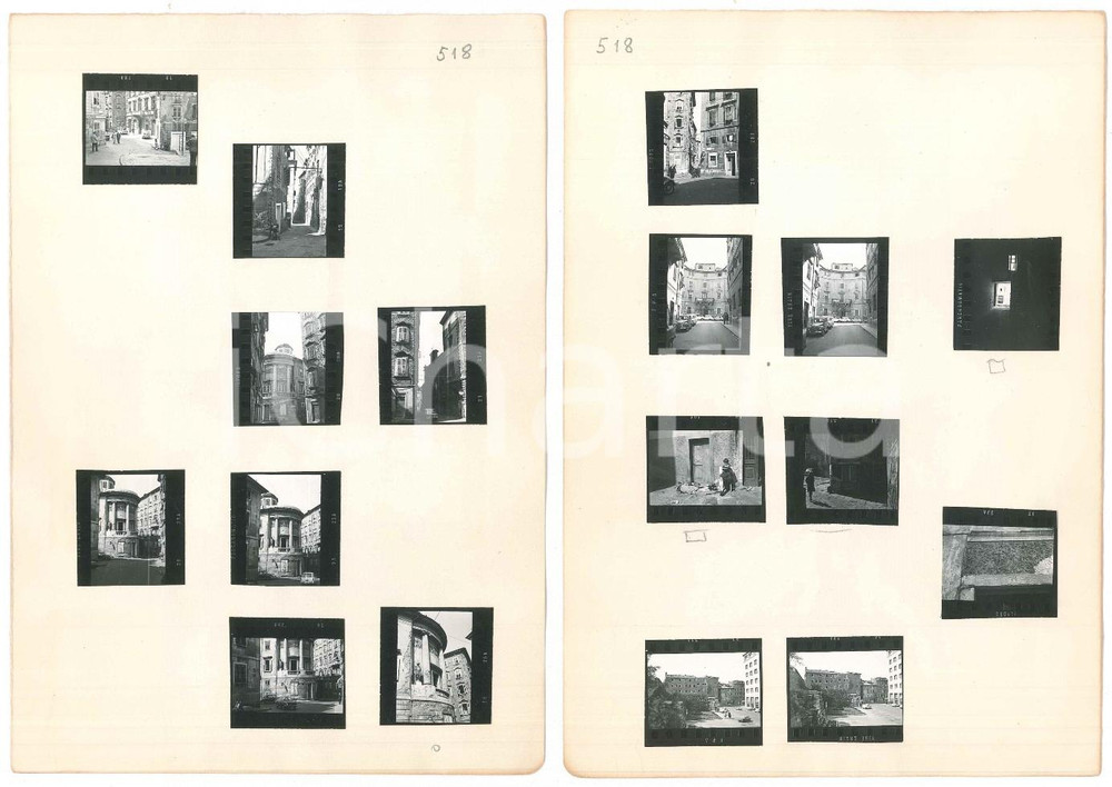 Fotografia d epoca originale 1950 ca TRIESTE Casa rotonda PANCERA e scorci cittadini  17 provini 3x4 cm 1