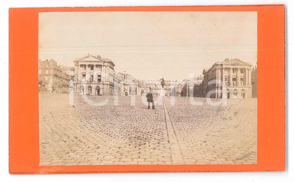 Fotografia d epoca originale 1878 PARIS  VERSAILLES  FaÃ§ade  Photo VINTAGE ANIMEE CDV 1