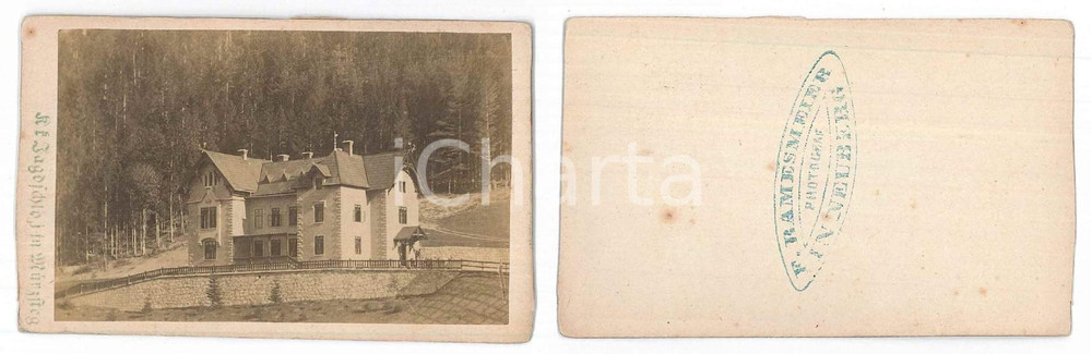 Fotografia d epoca originale 1870 ca NEUBERG / MURZSTEG AUSTRIA Jagdschloss MÃ¼rzsteg  Photo F. RAMESMEIER 1
