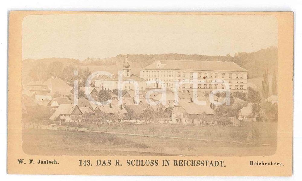 Fotografia d epoca originale 1870 ZAKUPY CZECH REPUBLIC Schloss Reichstadt  Photo JANTSCH nÂ°143 1