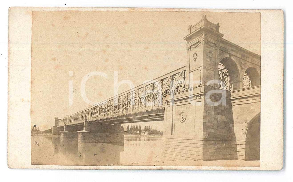 Fotografia d epoca originale 1871 s. l.  Ponte ferroviario  Fotografia VINTAGE CDV 10x6 cm 1