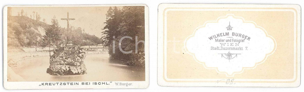 Fotografia d epoca originale 1870 ca BAD ISCHL AUSTRIA Kreutzstein  Vintage photo Wilhelm BURGER CDV 1