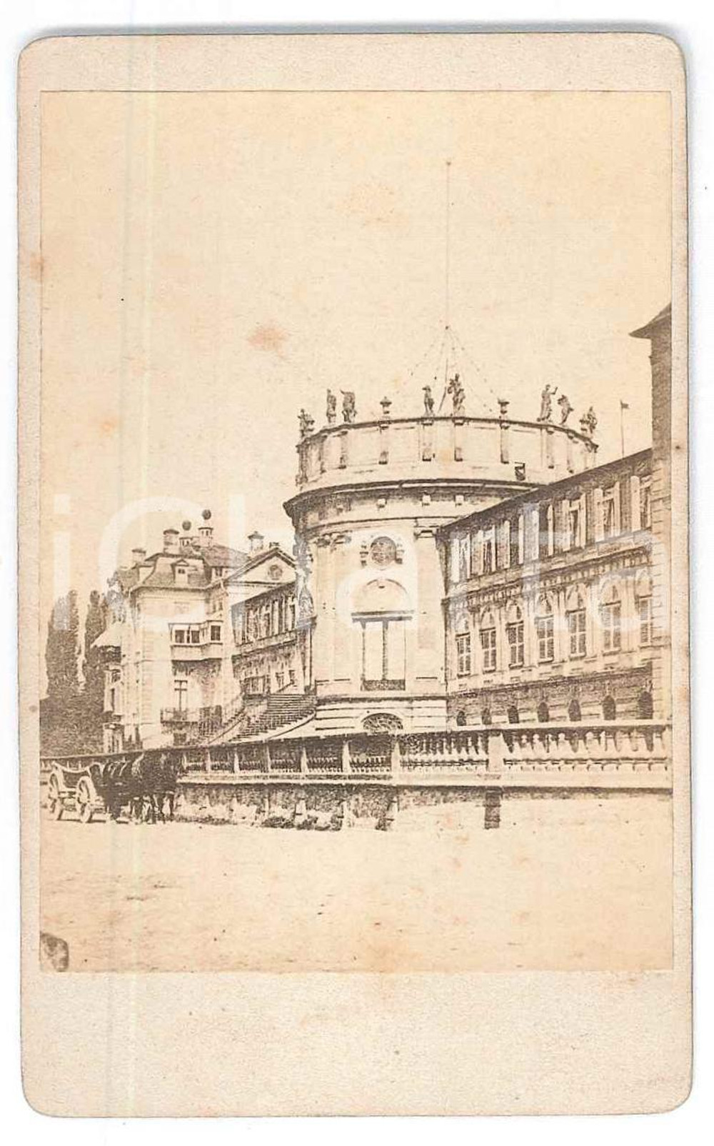 Fotografia d epoca originale 1871 WIESBADEN GERMANY Castello di BIEBRICH  Fotografia 6x10 cm 1