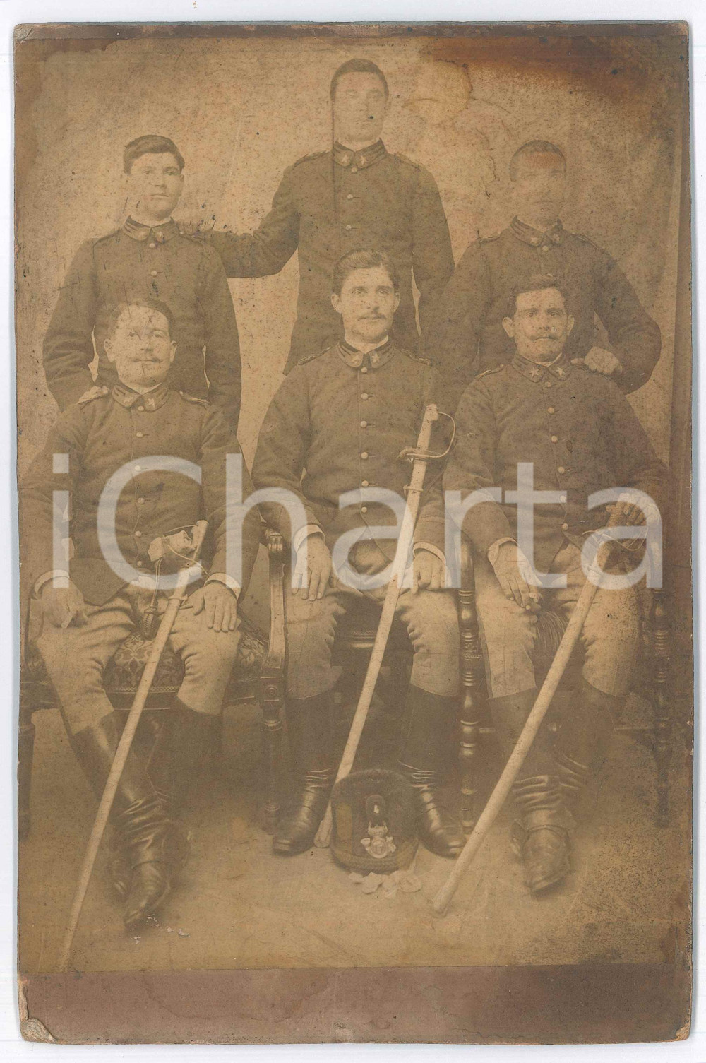 Fotografia d epoca originale 1905 REGIO ESERCITO Ufficiali di Cavalleria  Ritratto Fotografia 16x24 cm 1
