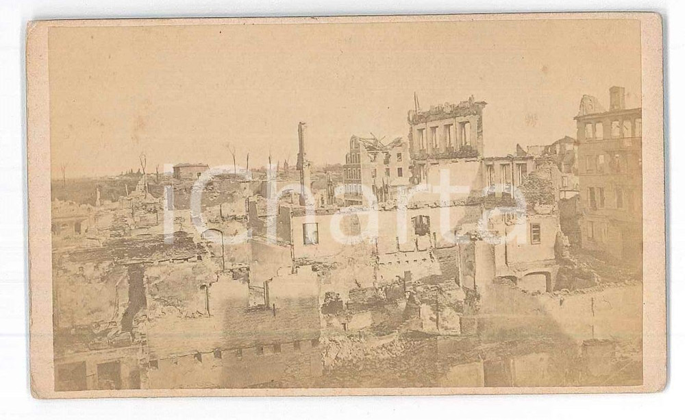 Fotografia d epoca originale 1870 GUERRA FRANCOPRUSSIANA Strasburgo bombardata  Fotografia 10x6 cm 1