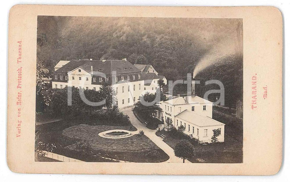 Fotografia d epoca originale 1871 THARANDT GERMANY Bad  Terme  Photo Heinrich PRETZSCH 10x6 1