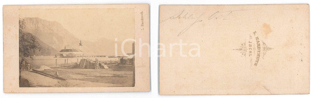 Fotografia d epoca originale 1870 ca BAD ISCHL AUSTRIA Veduta panoramica  Foto L. HARDMUTH 10x6 cm 1