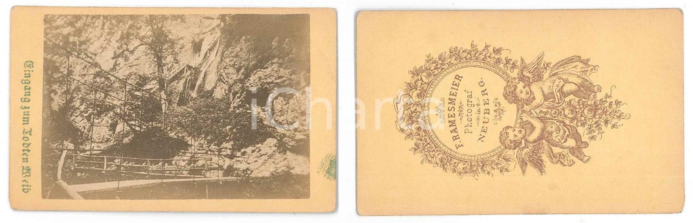 Fotografia d epoca originale 1870 ca NEUBERG AN DER MURZ AUSTRIA Gingang  Toten Weib  Foto F. RAMESMEIER 1