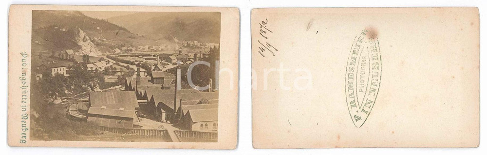 Fotografia d epoca originale 1872 NEUBERG AN DER MURZ AUSTRIA Pudlingshutte  Photo F. RAMESMEIER 1