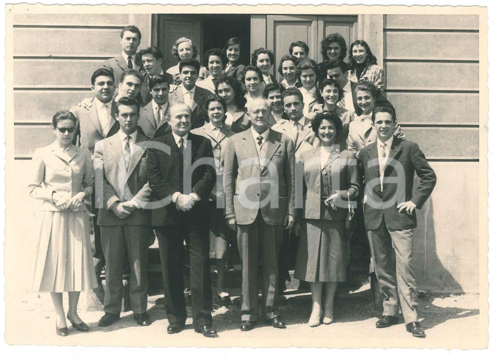 Fotografia d epoca originale 1956 MILANO Istituto N. MORESCHI  Classe V  Ritratto Fotografia 17x12 cm 1