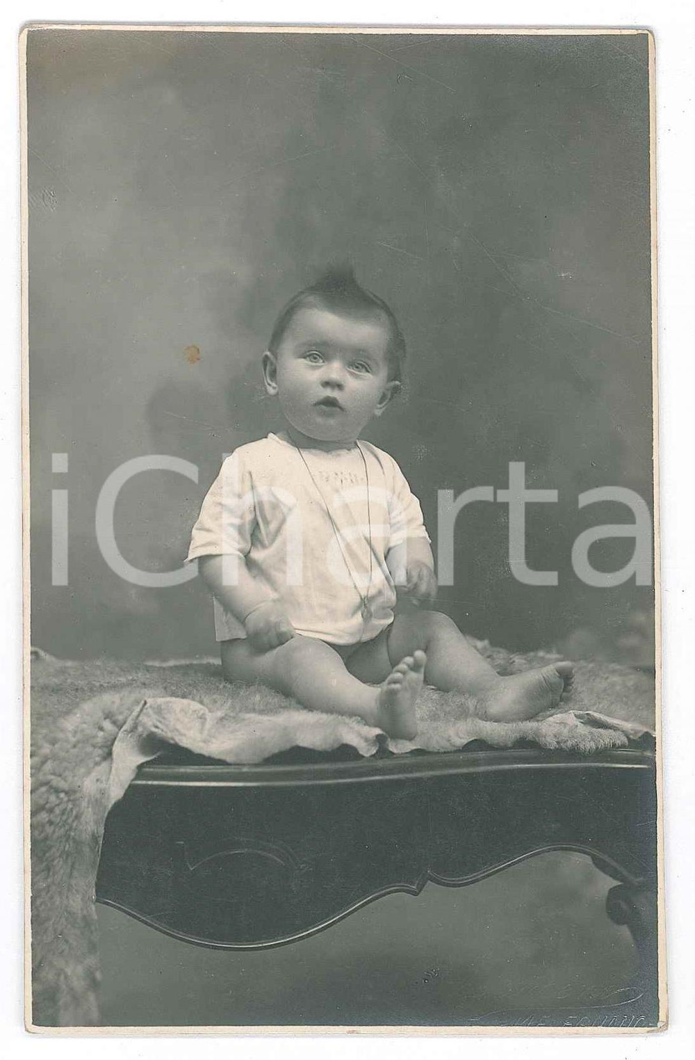 Fotografia d epoca originale 1924 MELEGNANO Bambina Irma PELLA a 8 mesi Foto cartolina DAMENO 9x14 cm 1