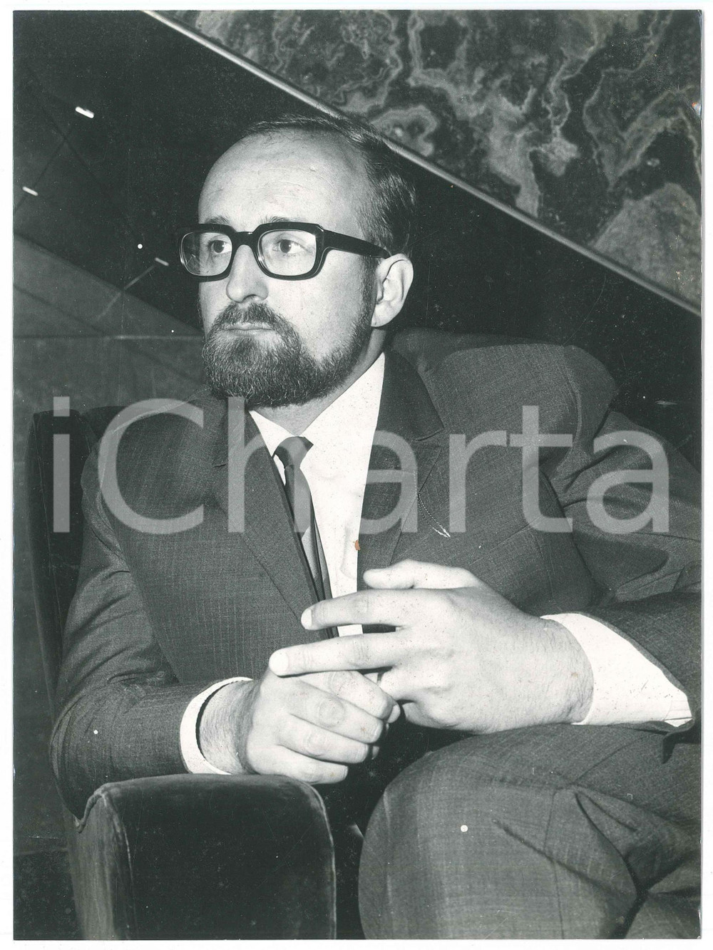 Fotografia d epoca originale 1975 ca MUSICA Krzysztof PENDERECKI Ritratto del compositore  Foto 17x24 cm 1