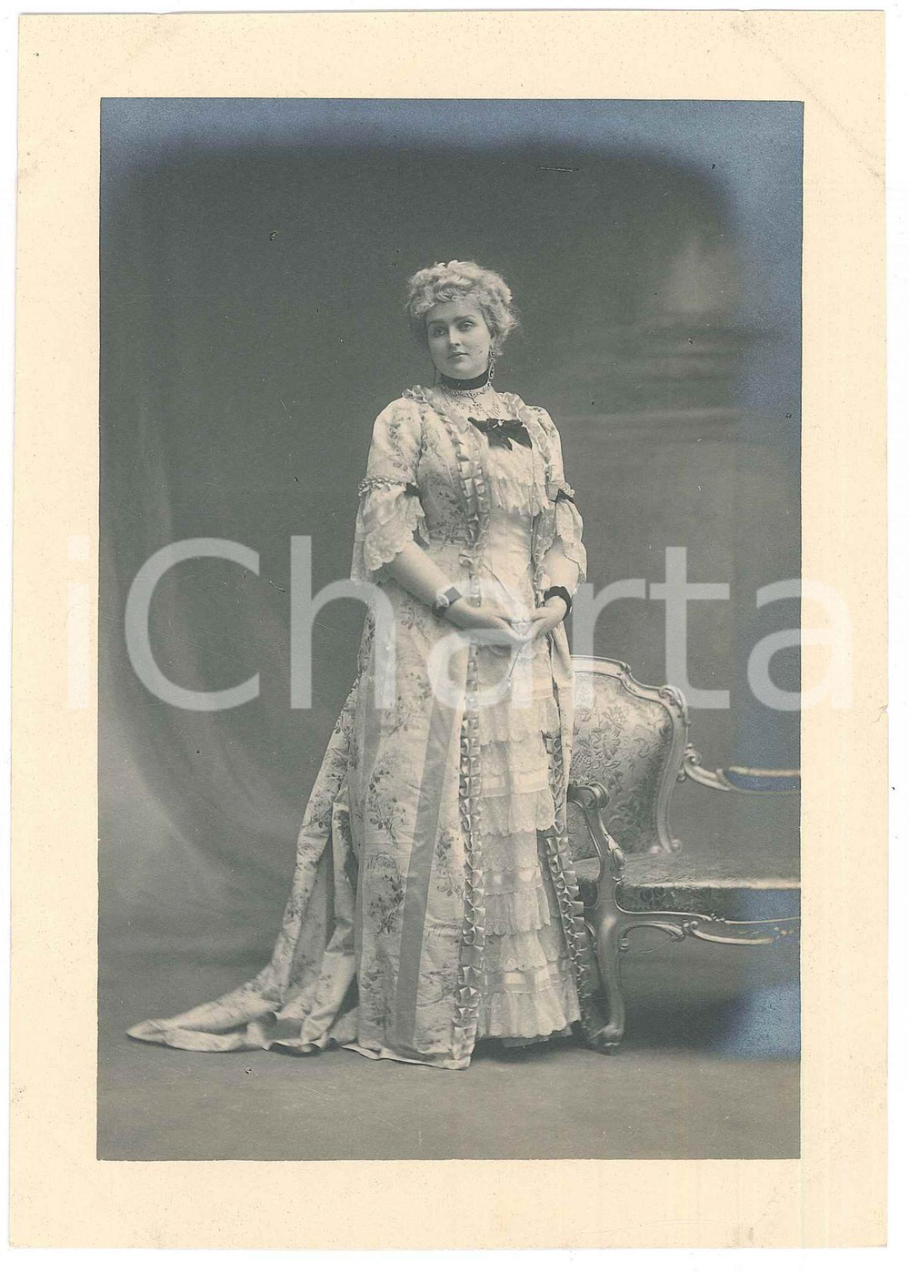 Fotografia d epoca originale 1920 ca ITALIA  TEATRO Attrice in abito settecentesco  Foto BETTINI  LIVORNO 1