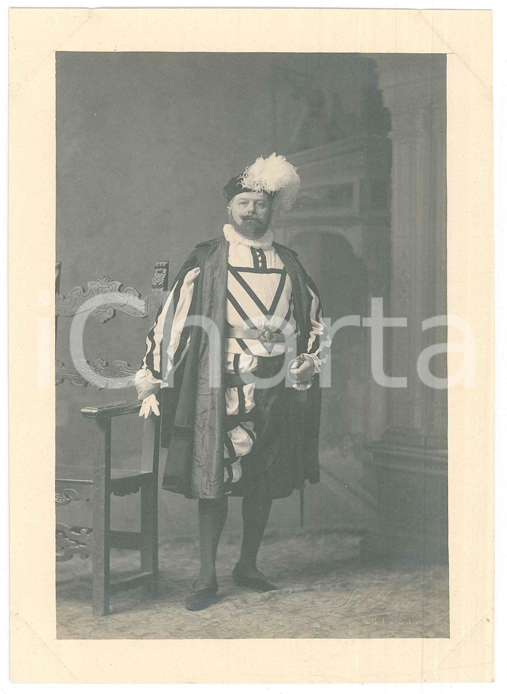 Fotografia d epoca originale 1920 ca ITALIA  TEATRO Attore in abito settecentesco  Foto BETTINI  LIVORNO 1