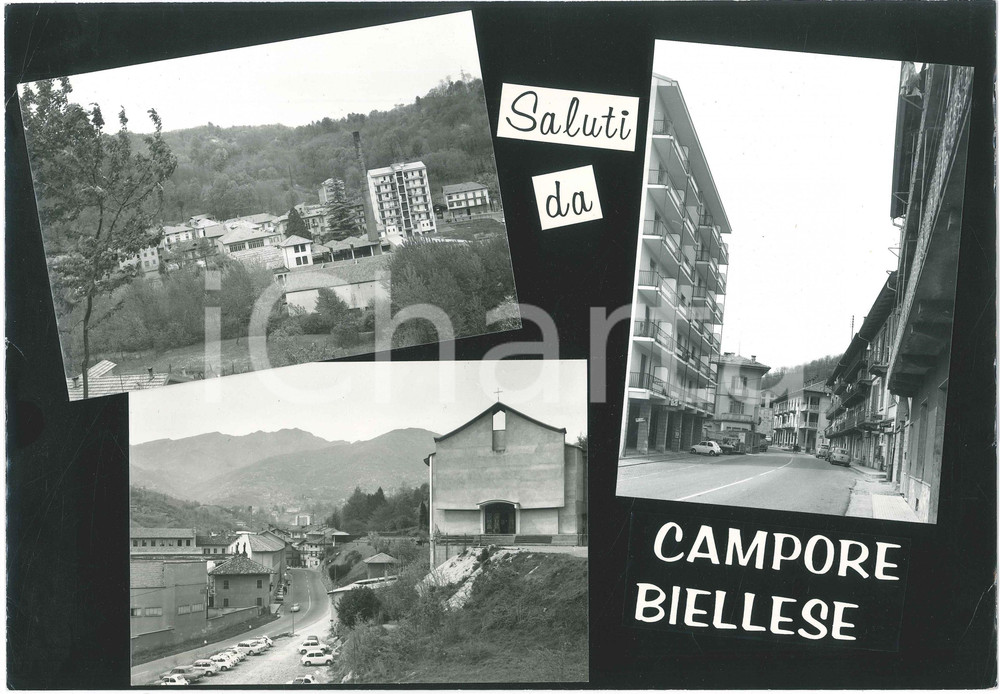 Stampa, bozzetto originale 1960 ca VALLE MOSSO Frazione CAMPORE BIELLESE Bozzetto preparatorio cartolina 1