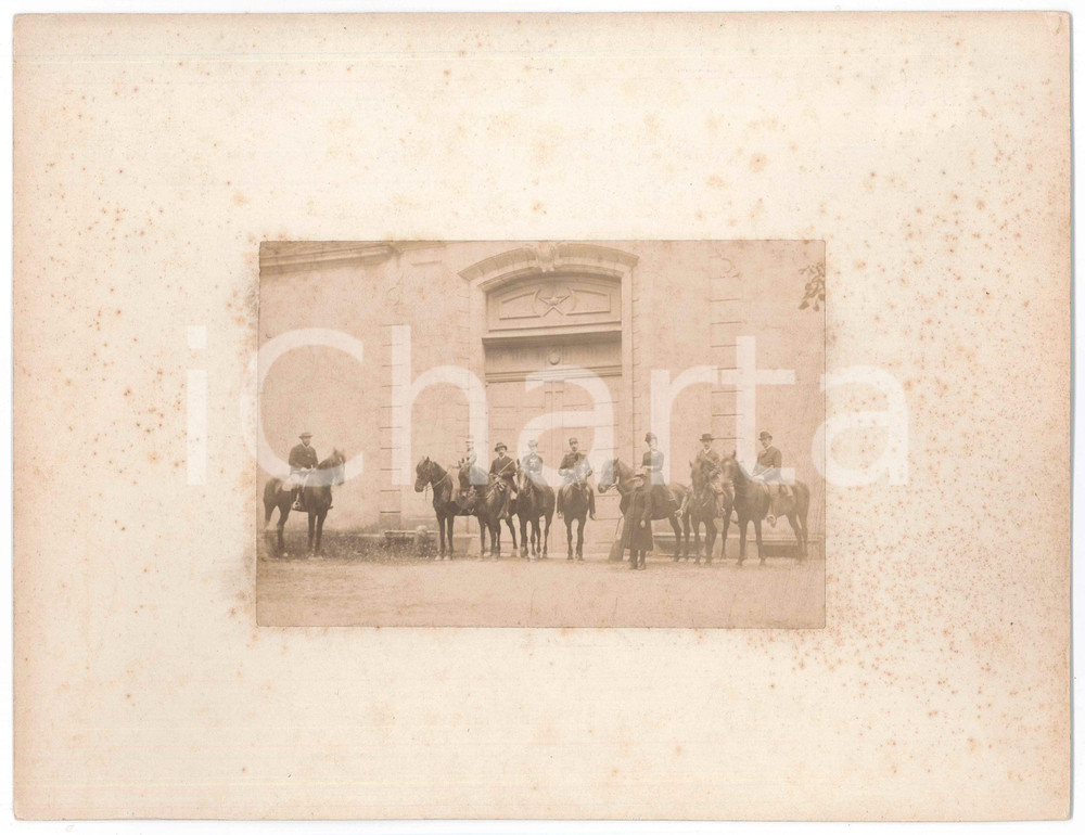 Fotografia d epoca originale 1900 ca ITALIA  IPPICA  Uomini e donne a cavallo  Foto RARA 32x25 cm 1