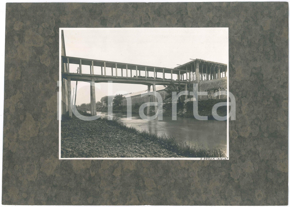 Fotografia d epoca originale 1926 CASALE MONFERRATO Area industriale  Ponte per trasporto materiali Foto 1