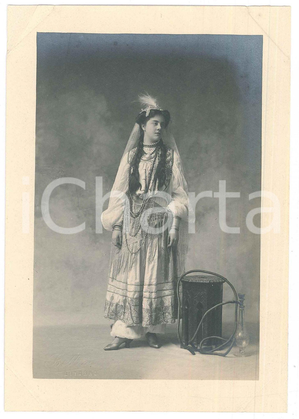 Fotografia d epoca originale 1920 ca ITALIA  TEATRO Attrice con narghilÃ¨  Foto BETTINI  LIVORNO 1 1