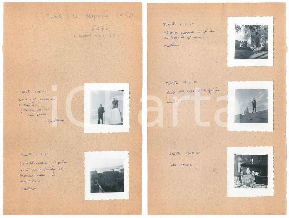 Fotografia d epoca originale 1950 TRIESTE vista dal Colle di San Giusto  5 fotografie 5x6 cm 1