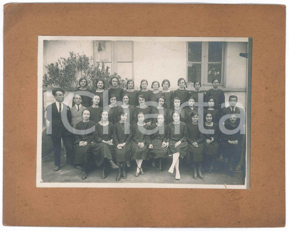 Fotografia d epoca originale 1925 ca ITALIA  SCUOLA  Classe femminile 2 liceo Foto 24x19 cm 1