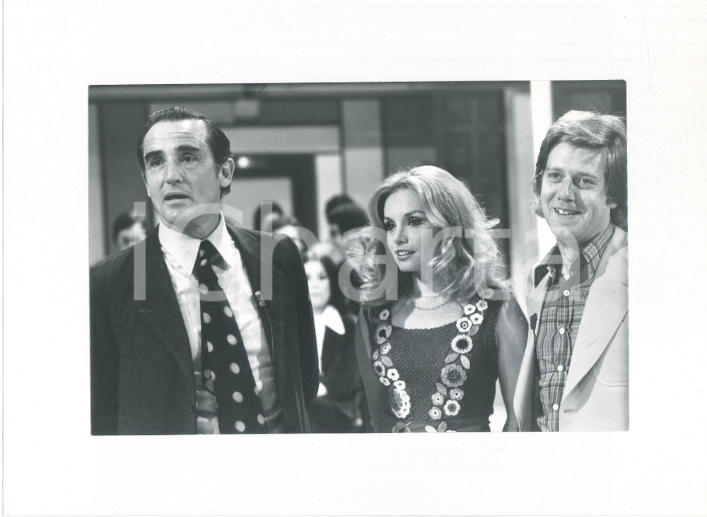 Fotografia d epoca originale 1975 ca ITALIA TV Vittorio GASSMAN Maria Giovanna ELMI Claudio LIPPI Foto 1