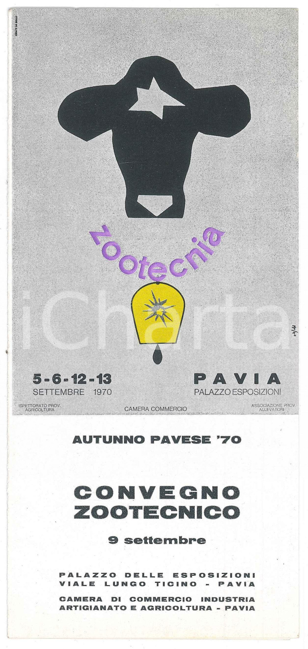 Materiale pubblicitario d’epoca 1970 PAVIA  AUTUNNO PAVESE  Convegno Zootecnico  Programma 1