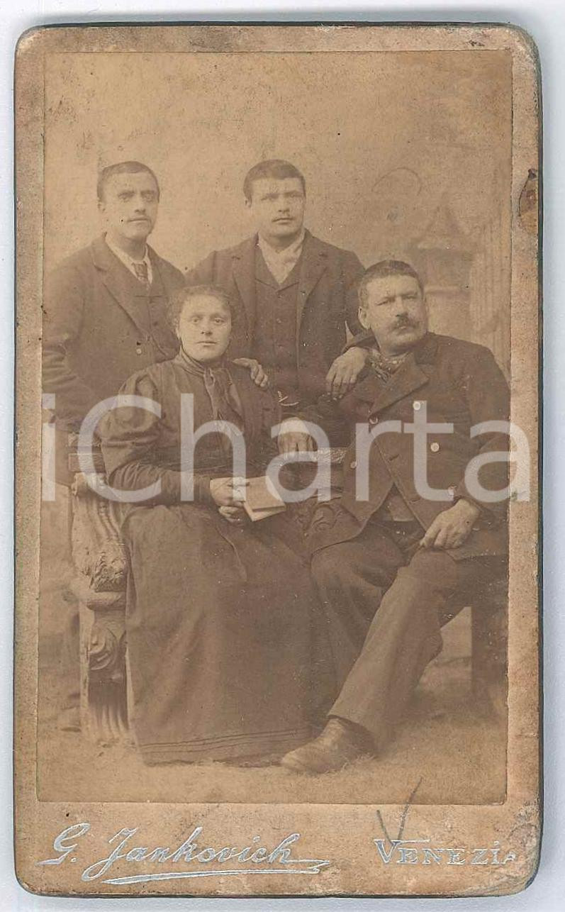Fotografia d epoca originale 1900 ca VENEZIA Famiglia GIANOLA  Foto G. JANKOVICH La Milano CDV 6x10 cm 1