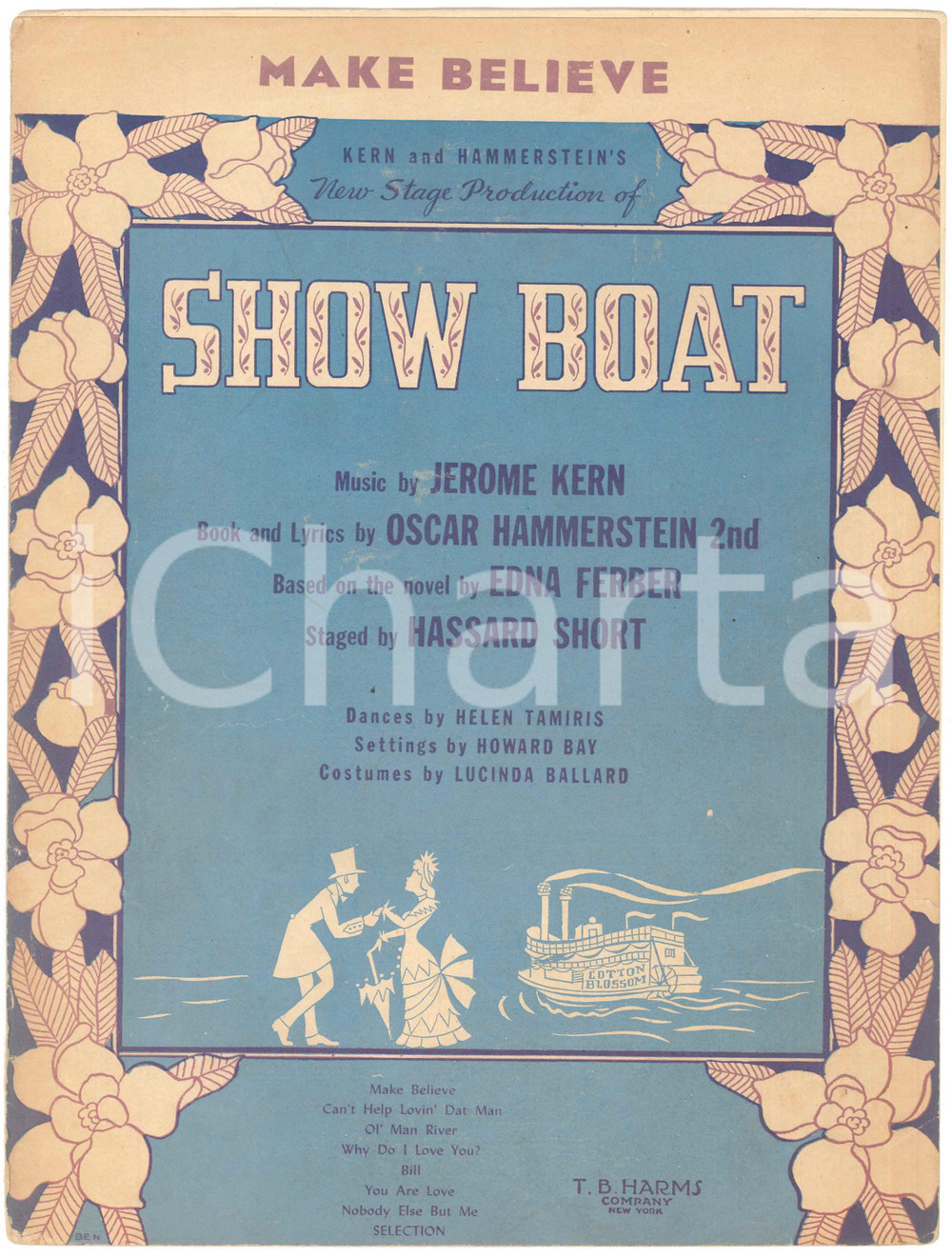 Oggetto da collezione cartaceo 1927 Jerome KERN Oscar HAMMERSTEIN  Make believe  Show Boat Spartito 1