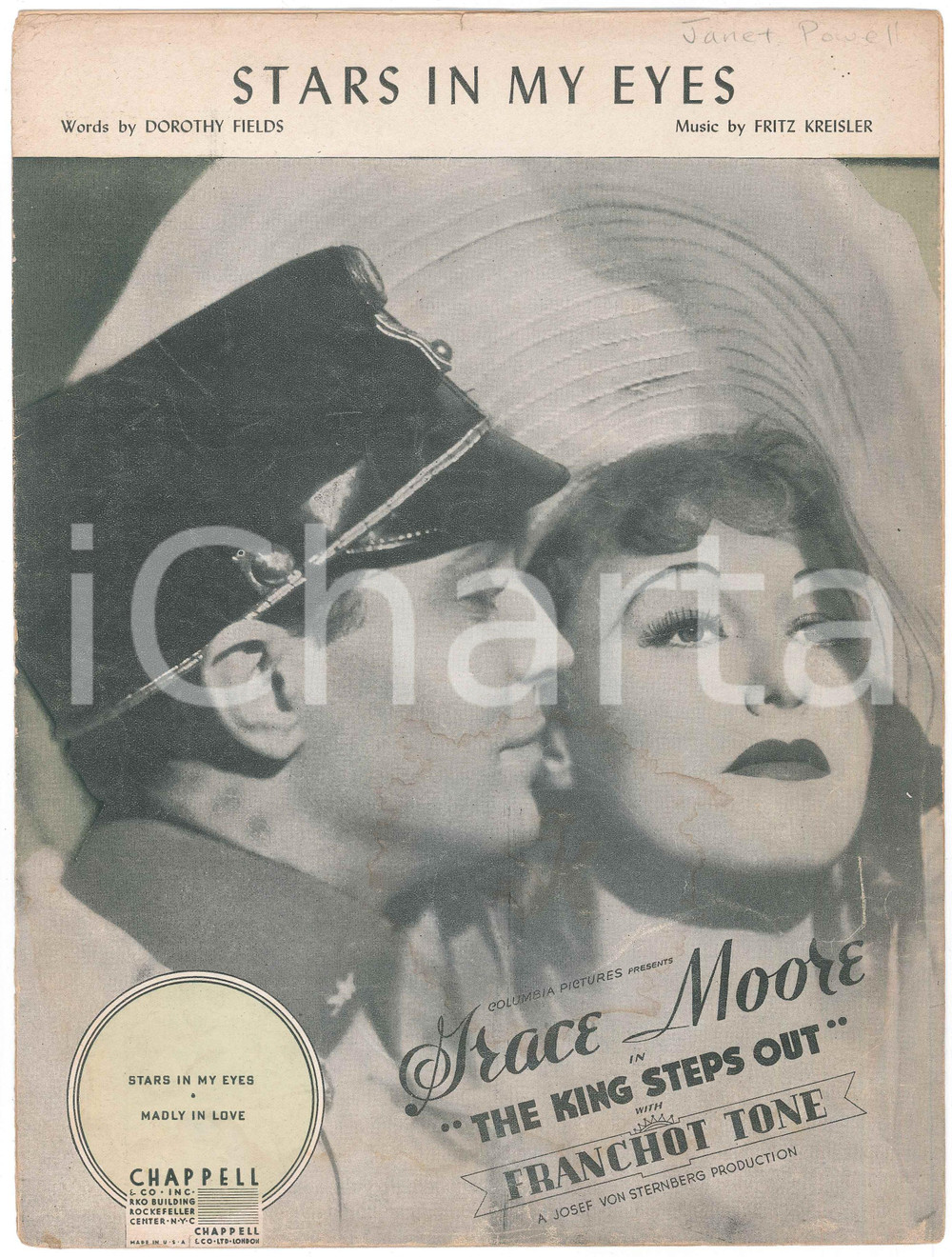Oggetto da collezione cartaceo 1936 F. KREISLER D. FIELDS Stars in my eyes  The king steps out  Spartito 1