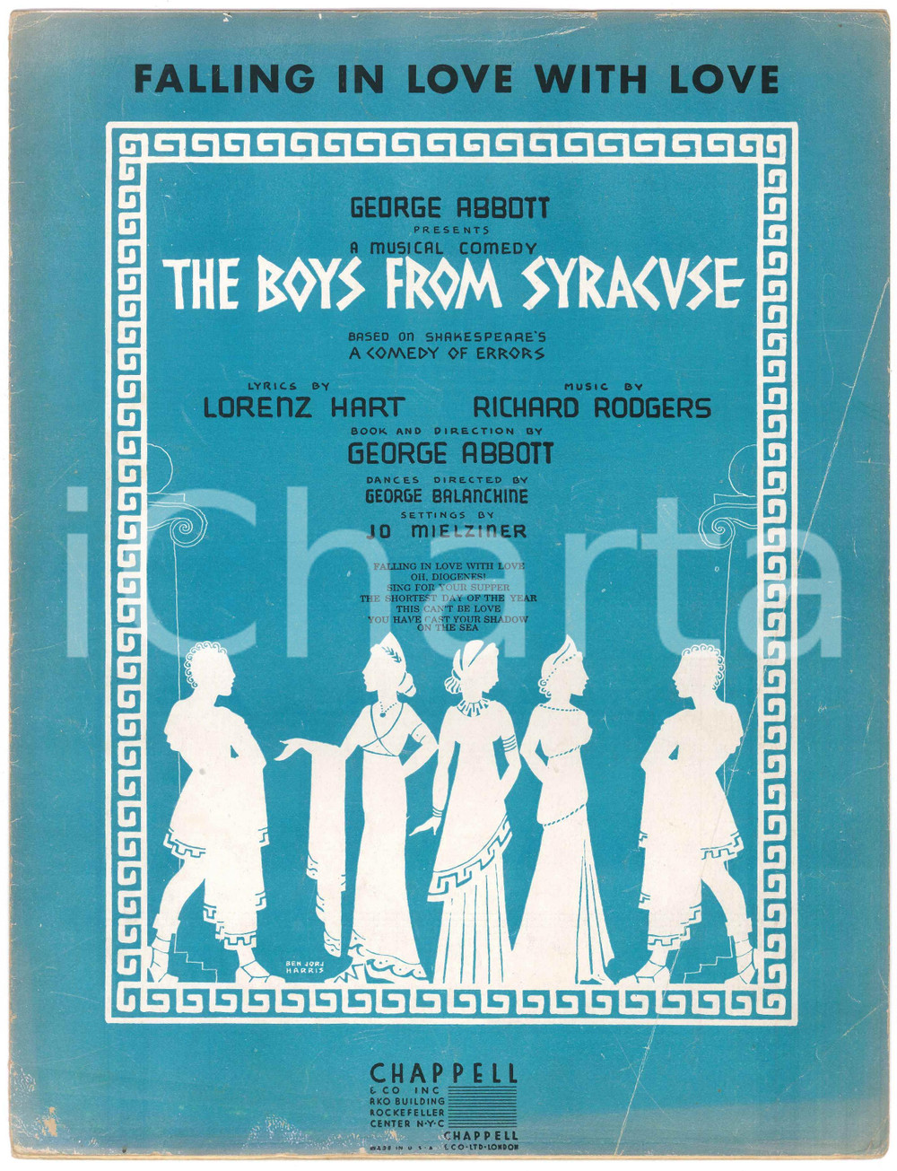 Oggetto da collezione cartaceo 1938 R. ROOGERS L. HART Falling in love with love  The boys from Syracuse 1