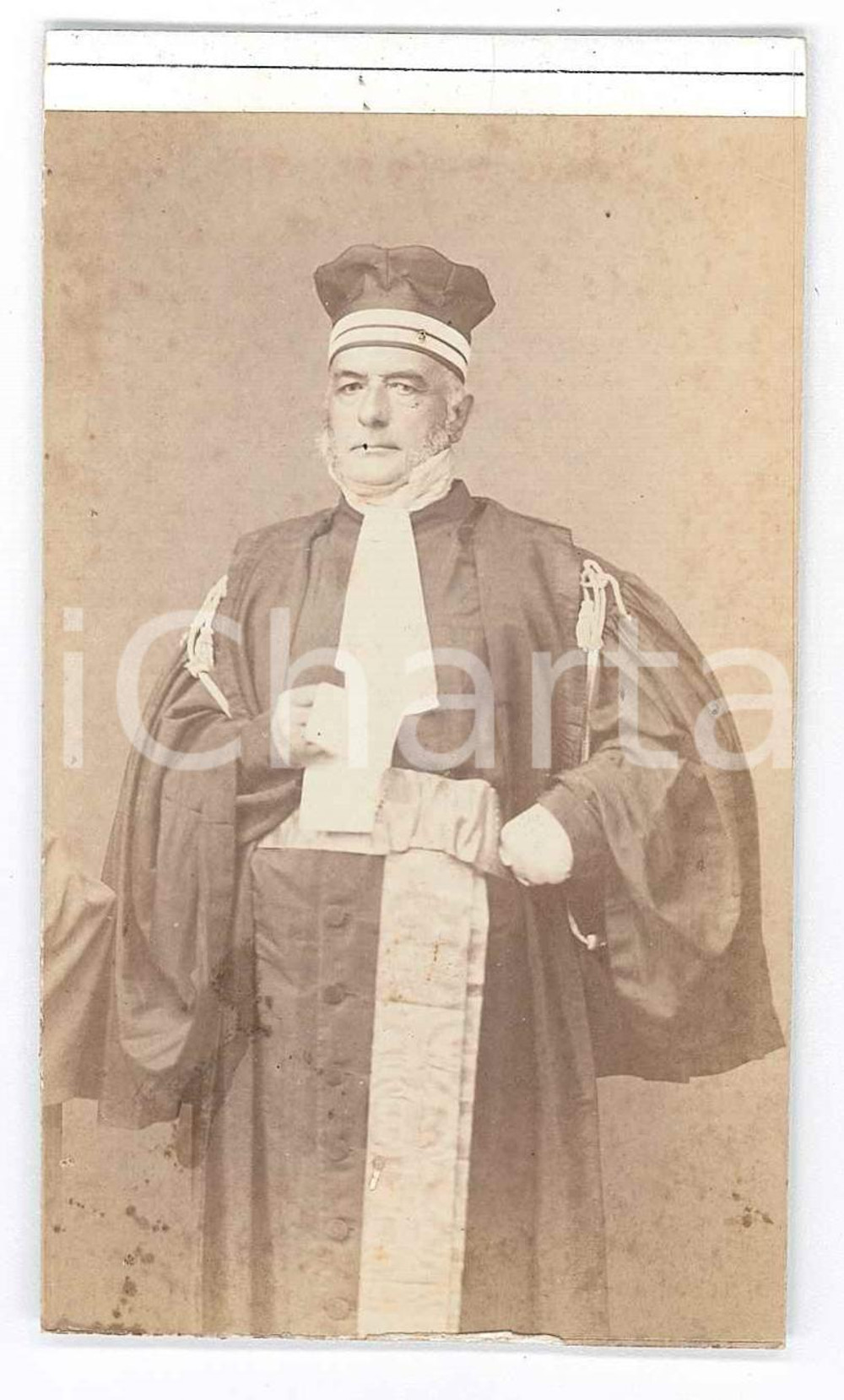 Fotografia d epoca originale 1870 ca ITALIA Ritratto di un magistrato   Foto anonima 6x11 cm 1