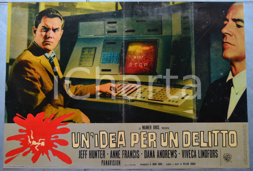 Materiale cinematografico d’epoca 1965 CINEMA  BRAINSTORM Un idea per un delitto Jeff HUNTER Lobby card 5 1