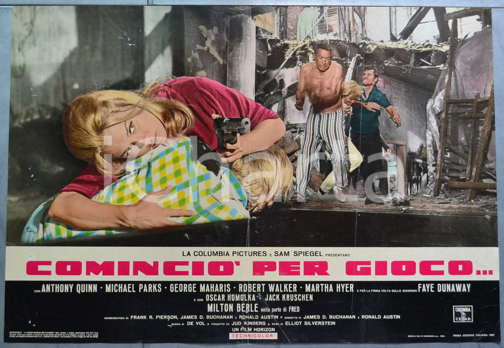 Materiale cinematografico d’epoca 1966 THE HAPPENING CominciÃ² per gioco  Faye DUNAWAY Anthony QUINN Lobby card 1