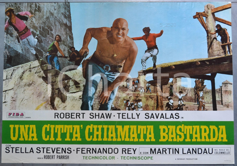 Materiale cinematografico d’epoca 1971 WESTERN Una cittÃ  chiamata bastarda Telly SAVALAS Robert SHAW Lobby card 1