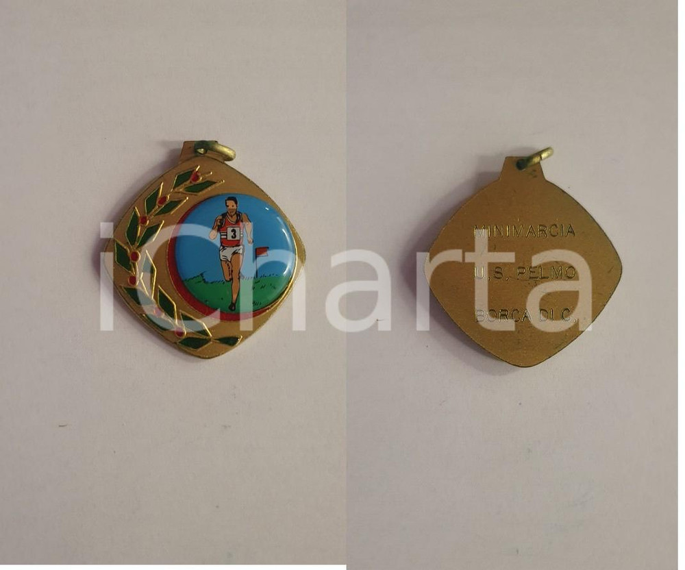 1980 ca BORCA DI CADORE Minimarcia U.S. PELMO Medaglia in metallo 4x4 cm Medaglia in metallo d'epoca.  FAIR/discreto  FORMATO: 4x4 cm originale e autentica 1
