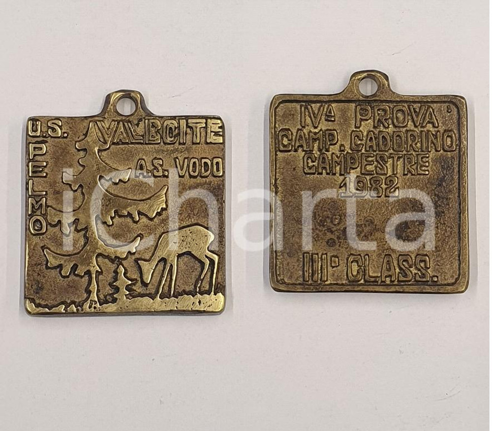 1982 VALLE DEL BOITE Campionato Cadorino U.S. PELMO - A.S. VODO Medaglia 4x4 cm