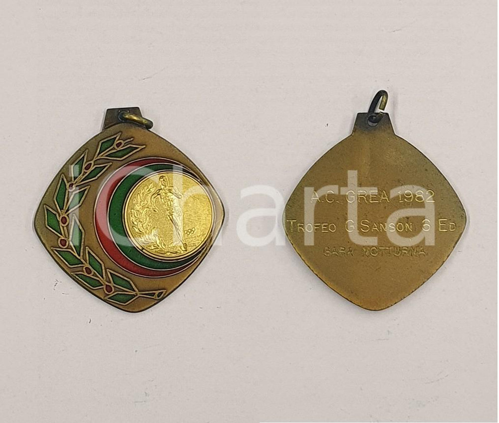 1982 A.C. GREA Trofeo G. SANSON 6 Edizione  Gara notturna  Medaglia 4x4 cm 1