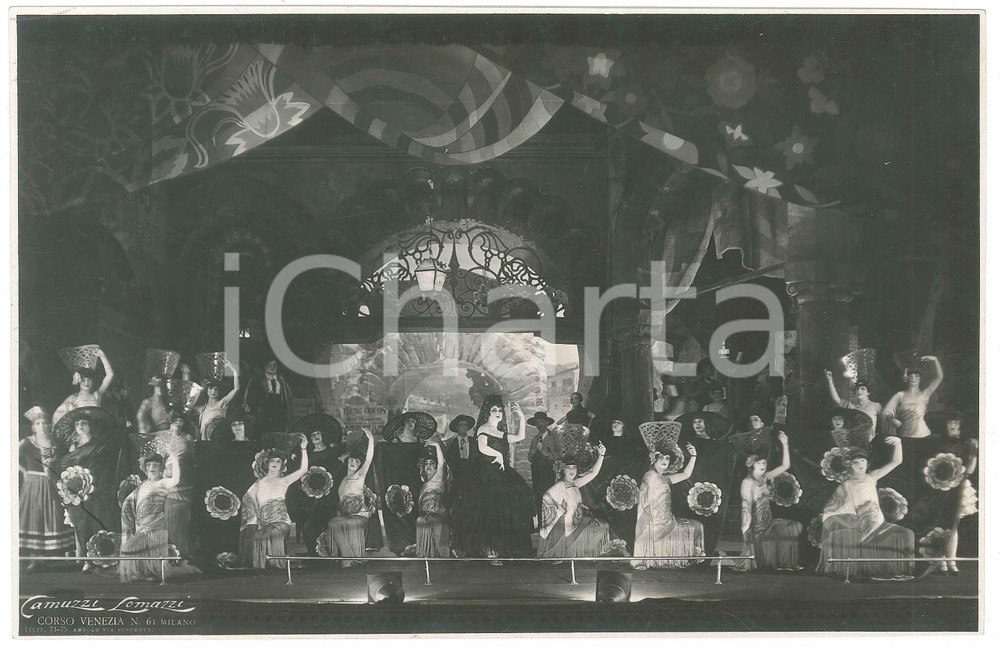 Fotografia d epoca originale 1920 ca MILANO  Teatro di rivista  Scena spagnola Foto CAMUZZI & LOMAZZI RARA 1