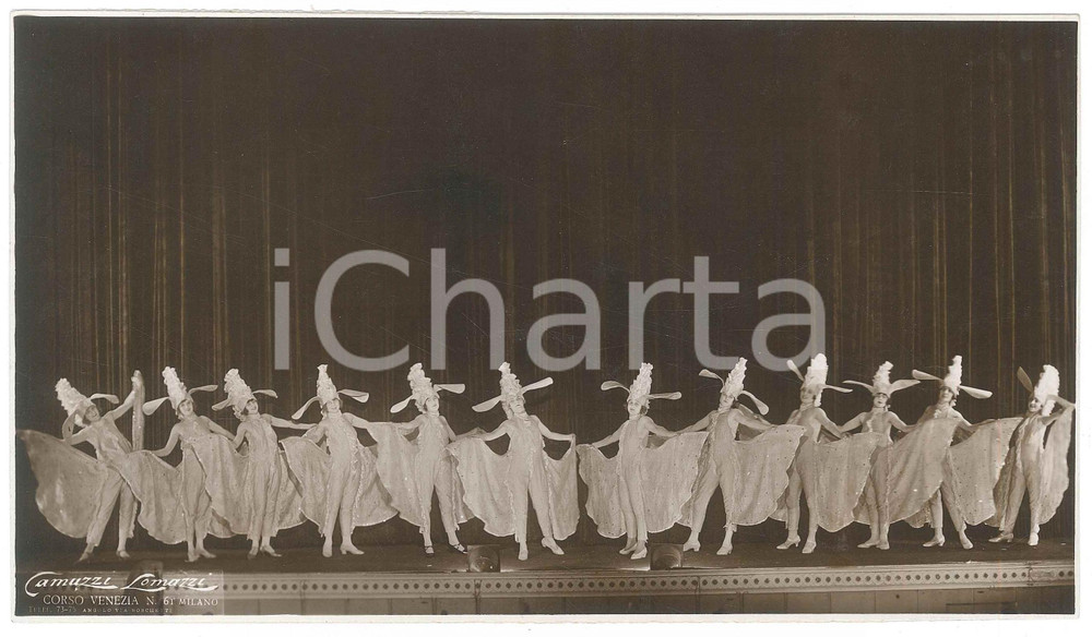 Fotografia d epoca originale 1920 ca MILANO Teatro di rivista   Scena con fate  Foto CAMUZZI & LOMAZZI RARA 1