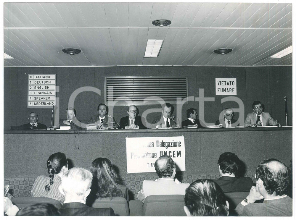 Fotografia d epoca originale 1981 TORINO Assemblea Delegazione Piemontese UNCEM  Foto 24x18 cm 1