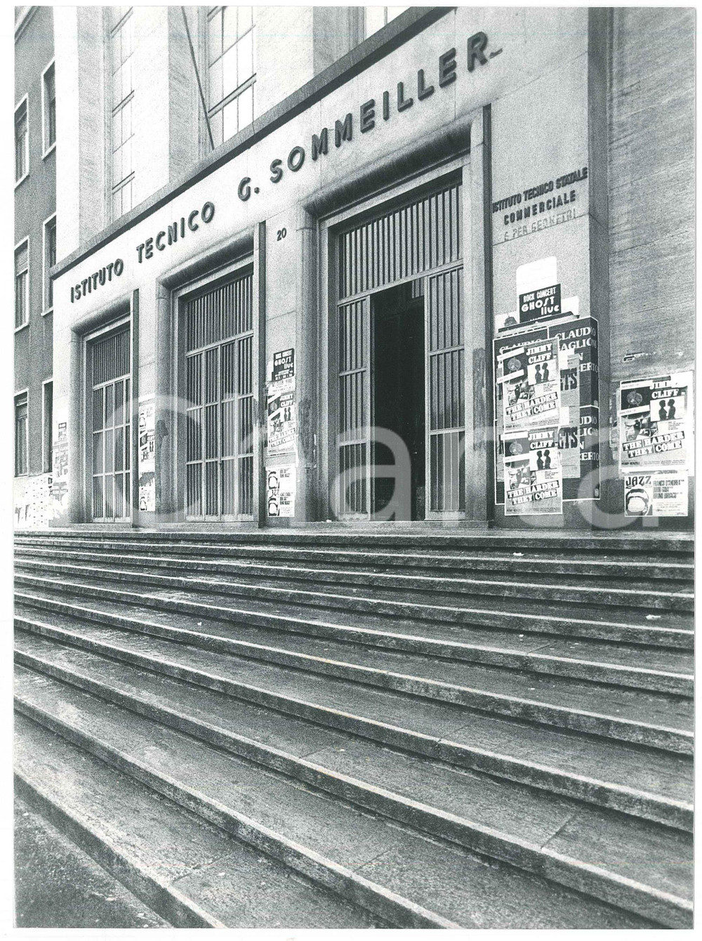 Fotografia d epoca originale 1975 ca TORINO Istituto Tecnico G. Sommelier  Facciata  Foto 18x24 cm 1
