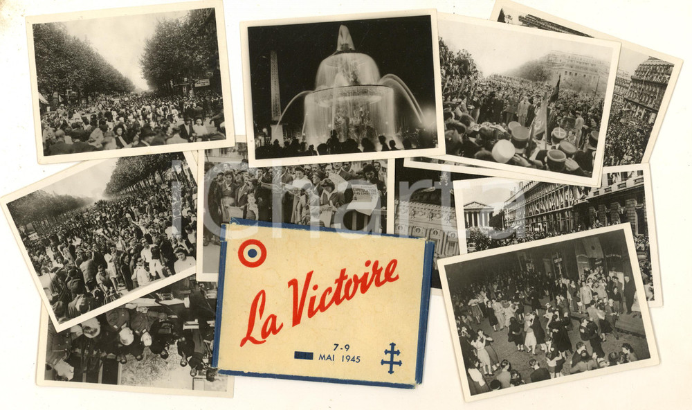 Fotografia d epoca originale WW2 FRANCE  LA VICTOIRE   79 MAI 1945  12 foto seriali ed. LAVELLE 1