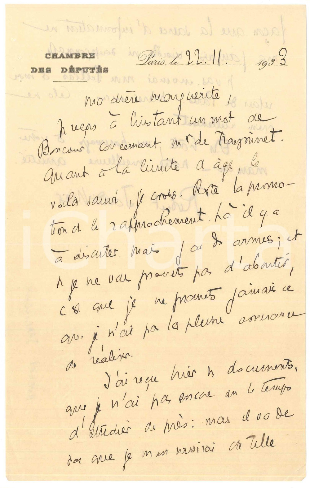 Autografo originale 1933 PARIS Lettera Robert JARDILLIER per una promozione da discutere Autografo 1